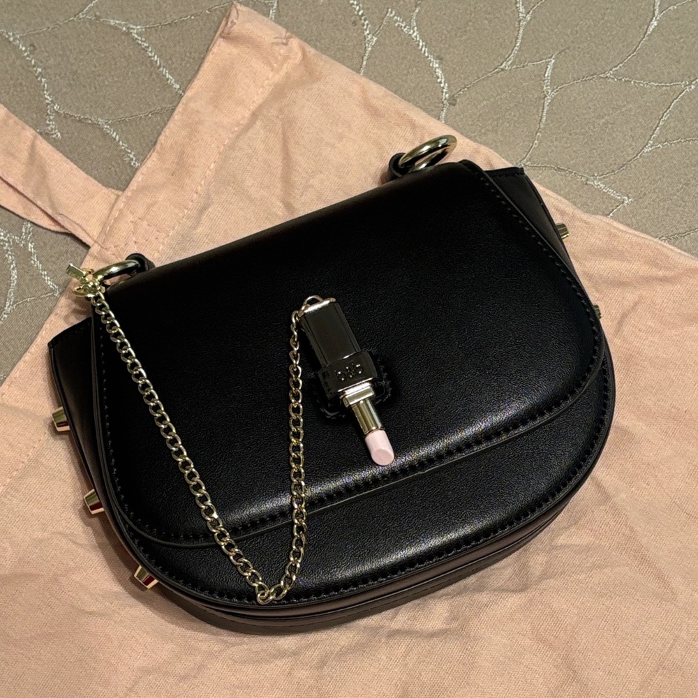 Belle & Bloom Black Leather Chain Shoulder Bag